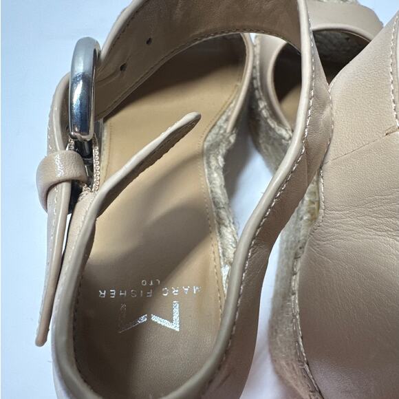 Marc Fisher Alita Platform Wedge Espadrille Sandals Size 8 Leather Boho Summer - Picture 6 of 10